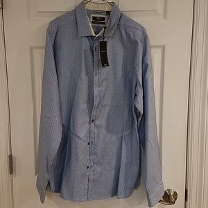 Mens XXL long sleeve blue Dress shirt